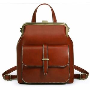 Walasa Love Bag Everyday 3 in 1 Bag, Brass Hardware, Cognac Leather NWOT